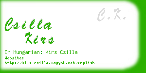 csilla kirs business card